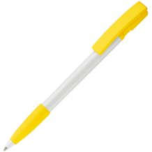 Kugelschreiber Nash Hardcolour mit Gummigriff (Weiss / Gelb) (Art.-Nr. CA536029)