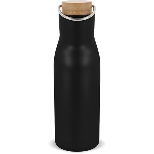 Isolier-Flasche mit Bambusdeckel, 500ml (Art.-Nr. CA564929) - Doppelwandige Vakuum-Isolierflasche mit...