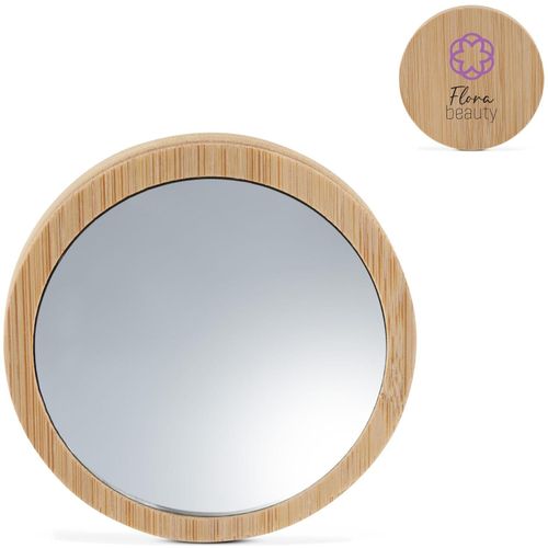 Bambus Taschenspiegel (Art.-Nr. CA573031) - Dieser kleine Taschenspiegel hat ein...