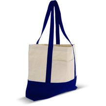 Strandtasche Baumwollsegeltuch OEKO-TEX® 280g/m² 42x10x30cm (dunkelblau) (Art.-Nr. CA626400)