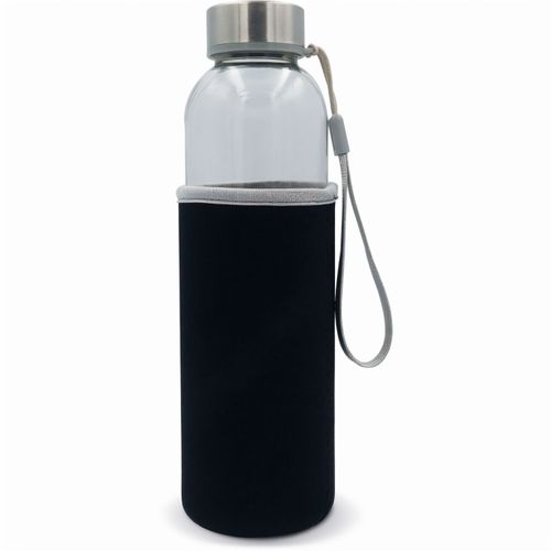 Trinkflasche aus Glas mit Neoprenhülle 500ml (Art.-Nr. CA633134) - Die Glasflasche mit Neoprenhülle ha...