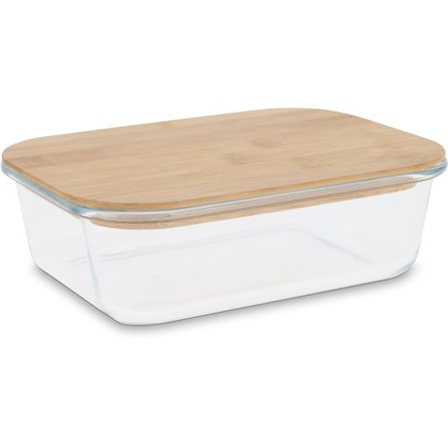 Lunchbox aus Glas mit Bambusdeckel (Art.-Nr. CA638478) - Edle Lunchbox aus Glas mit Bambusdeckel....
