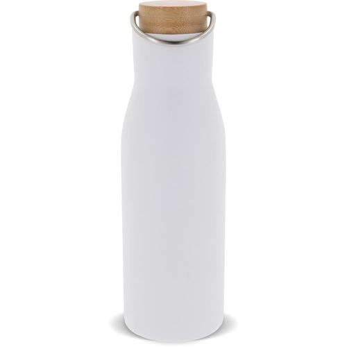 Isolier-Flasche mit Bambusdeckel, 500ml (Art.-Nr. CA640789) - Doppelwandige Vakuum-Isolierflasche mit...
