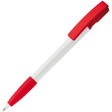 Kugelschreiber Nash Hardcolour mit Gummigriff (Weiss / rot) (Art.-Nr. CA673125)