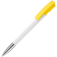 Kugelschreiber Nash Hardcolour mit Metallspitze (Weiss / Gelb) (Art.-Nr. CA691511)