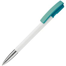 Kugelschreiber Nash Hardcolour mit Metallspitze (Weiss / Türkis) (Art.-Nr. CA729328)