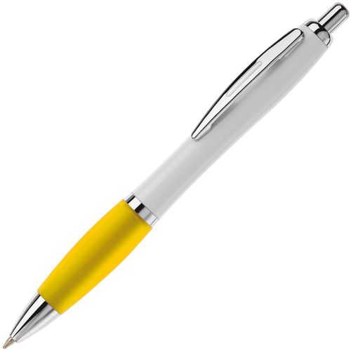 Kugelschreiber Hawaï weiß (Art.-Nr. CA745929) - Weißer Kugelschreiber mit Metallclip...