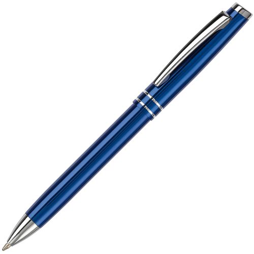 Aluminium Kugelschreiber mit 2 Ringen (Art.-Nr. CA783300) - Blauschreibender Aluminiumkugelschreiber...