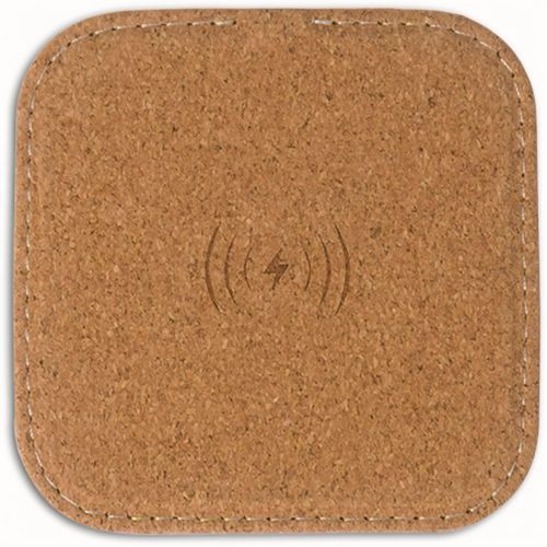 Square cork Wireless charger 5W (Art.-Nr. CA789221) - Kabellose Ladestation mit 5W, aus...