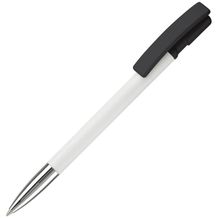Kugelschreiber Nash Hardcolour mit Metallspitze (Weiss / schwarz) (Art.-Nr. CA789250)