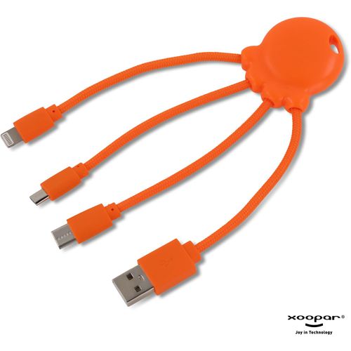 2087 | Xoopar Octopus Charging cable (Art.-Nr. CA805767) - Das Eco Octopus Ladekabel ist aus RPET...
