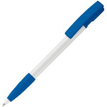 Kugelschreiber Nash Hardcolour mit Gummigriff (Weiss / Royalblau) (Art.-Nr. CA811630)