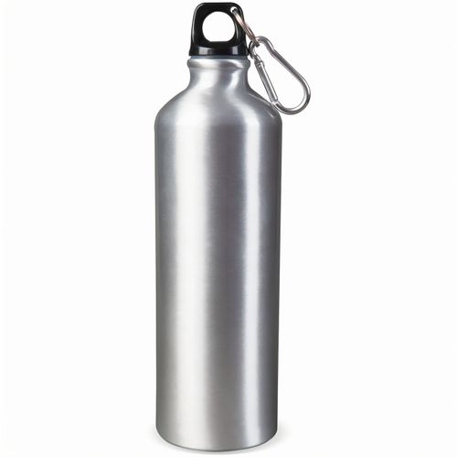 Aluminium Wasserflasche mit Karabiner 750ml (Art.-Nr. CA828500) - Einwandige Aluminiumflasche inkl....