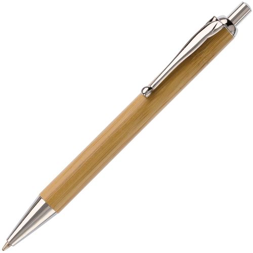 Kugelschreiber Bambus (Art.-Nr. CA858061) - Kugelschreiber aus Bambus mit Metallclip...