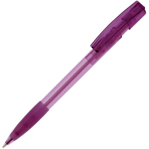 Kugelschreiber Nash Transparent mit Gummigriff (Art.-Nr. CA862665) - Kugelschreiber mit transparentem Schaft,...