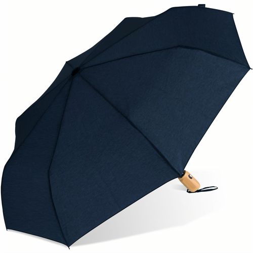21 faltbarer Regenschirm aus R-PET -Material mit Automatiköffnung (Art.-Nr. CA868691) - Regenschirm aus R-PET-Material mit...