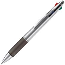 Kugelschreiber mit 4 Schreibfarben (silber / schwarz) (Art.-Nr. CA882954)