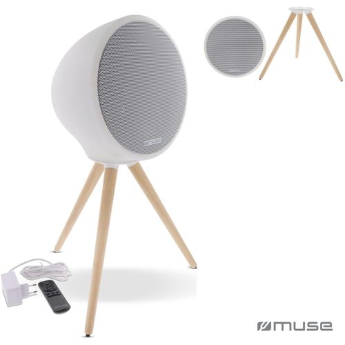 M-655 | Muse Voll-LED, spritzwassergeschützter Bluetooth-Lautsprecher mit Stativ 100W (Art.-Nr. CA914905) - Dieser Voll-LED-Lautsprecher schafft...