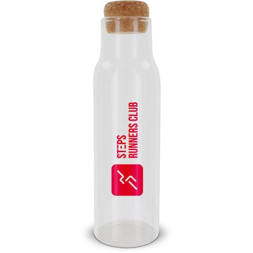 Karaffe mit Korkdeckel, 1l (Art.-Nr. CA948181) - Flasche aus Borosilikatglas mit Deckel...