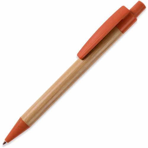 Kugelschreiber Bambus mit Weizenstroh Elementen (Art.-Nr. CA963080) - Kugelschreiber aus Bambus mit Clip,...