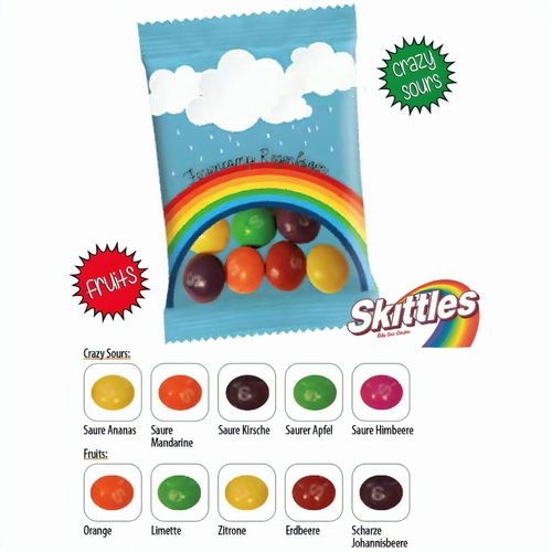 Skittles Werbetüte, Skittles "Fruits", ca. 9 g [100er Pack] (Art.-Nr. CA300045) - Bunter Kau- und Fruchtgenuss: die...