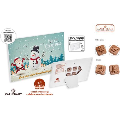 Tisch Adventskalender Standardmotiv, Callebaut Vollmilch Schokolade Kalender, ca. 60 g (Art.-Nr. CA475161) - Süße Vorfreude: der Klassiker mit belg...