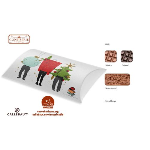 Schokolade 100 g Tafel in Kissenschachtel, Callebaut Vollmilch Schokolade Kalender, ca. 100 g (Art.-Nr. CA538707) - Fein und zartschmelzend: genießen Si...