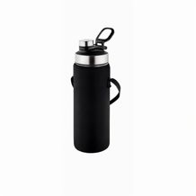 Metmaxx® Wasserflasche 'Generation Refill ThermoGourmetXXL' (schwarz / transparent / silber) (Art.-Nr. CA016173)