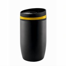 Metmaxx® Vakuumbecher "CremaOfficinaNero" schwarz/gelb (schwarz / gelb) (Art.-Nr. CA037786)