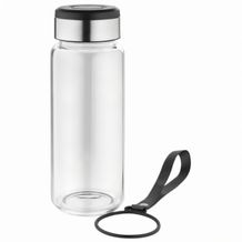 Metmaxx® Wasserflasche 'GenerationRefillGourmet' (schwarz / transparent / silber) (Art.-Nr. CA236187)