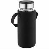 Metmaxx® Wasserflasche "GenerationRefillGourmet" (schwarz / transparent / silber) (Art.-Nr. CA236187)