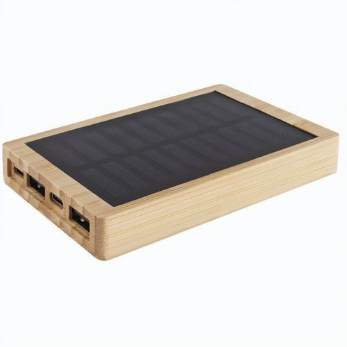 Powerbank "SolarBankPro" (Art.-Nr. CA836460) - Power goes Eco - Bambus Powerbank mit...