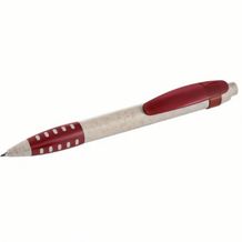Metmaxx® Kugelschreiber "PureLogo" beige/ rot  Wheat Straw (beige / rot) (Art.-Nr. CA965250)
