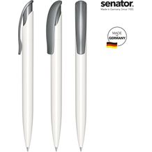 senator® Challenger Polished Basic Druckkugelschreiber (weiß / grau cool gray 9) (Art.-Nr. CA074415)