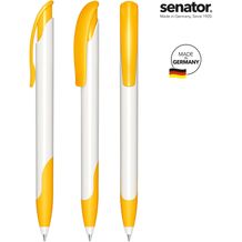 senator® Challenger Polished Basic SG Druckkugelschreiber (weiß / gelb 7408) (Art.-Nr. CA175695)