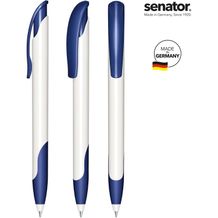 senator® Challenger Polished Basic SG Druckkugelschreiber (weiß / blau 2757) (Art.-Nr. CA270772)