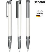 senator® Super Hit Polished Basic SG Druckkugelschreiber (weiß / grau cool gray 9) (Art.-Nr. CA365515)