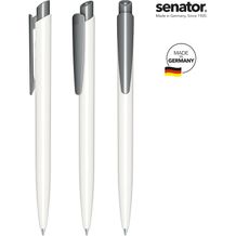 senator® Dart Polished Basic Druckkugelschreiber (weiß / grau cool gray 9) (Art.-Nr. CA405835)