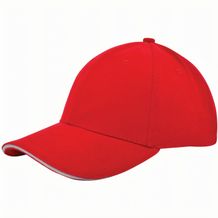 Heavy Brushed Cap (Rot / weiß) (Art.-Nr. CA096713)
