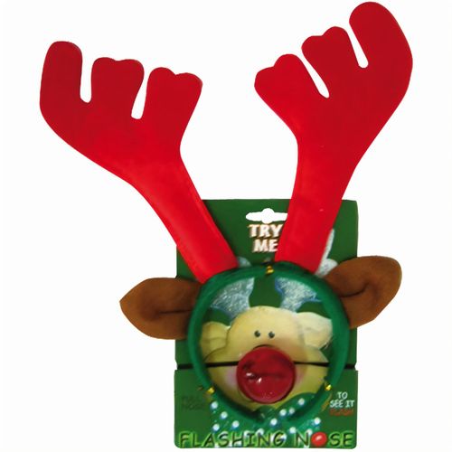 Rentier Stirnband mit blinkender Nase (Art.-Nr. CA228512) - Werden Sie zu Rudolph dem Rentier durch...