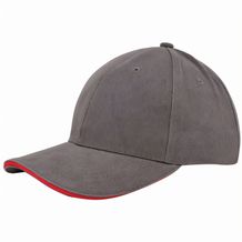 Heavy Brushed Cap (grau / rot) (Art.-Nr. CA238369)