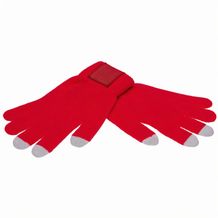 Touchscreen Handschuhe mit Label [Gr. L] (Grau / Rot) (Art.-Nr. CA398795)