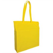 Baumwolltaschen mit langen Henkeln und Seitenfalte (gelb) (Art.-Nr. CA406285)