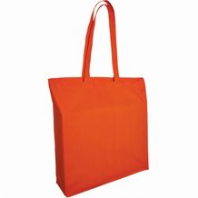 Baumwolltaschen mit langen Henkeln und Seitenfalte (orange) (Art.-Nr. CA477391)