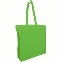 Baumwolltaschen mit langen Henkeln und Seitenfalte (grün) (Art.-Nr. CA669083)