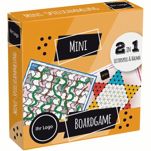 Mini Brettspiel Größe S in Faltschachtel 16 Halmakegel (Art.-Nr. CA048831) - Mini Boardgame in 4/0-fbg Faltschachtel;...