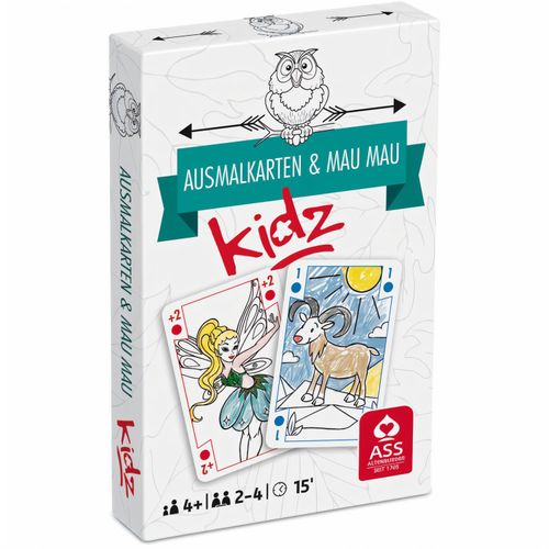 Ausmalkarten Kids, 33 Blatt, in Faltschachtel (Art.-Nr. CA249230) - Ausmalkarten mit individueller Vorder-...
