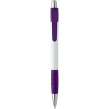 BIC® White Striped Grip Kugelschreiber Tampondruck (lila / blaue Tinte) (Art.-Nr. CA043025)