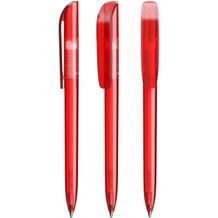 BIC® Super Clip Kugelschreiber Siebdruck (transparentes Rot / blaue Tinte) (Art.-Nr. CA068956)