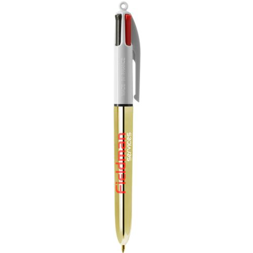BIC® 4 Colours Shine Kugelschreiber Lasergravur 360 (Art.-Nr. CA096400) - Der ikonische BIC® 4-Colours in glänze...